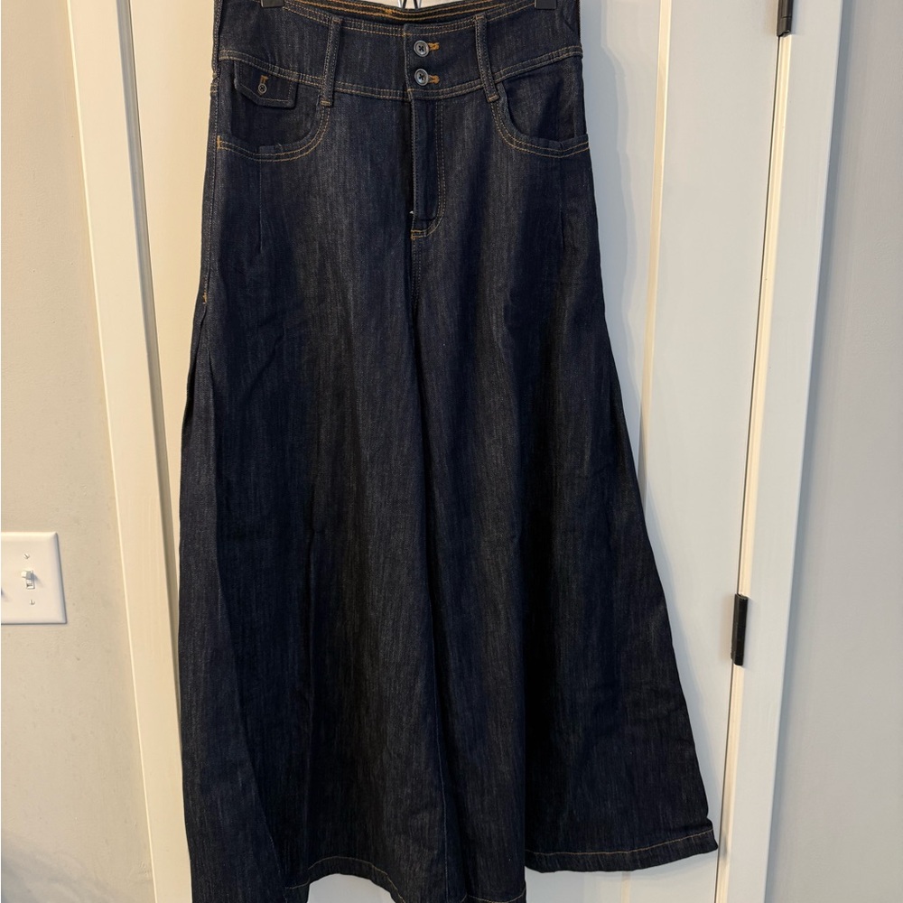 Pilcro and the Letterpress Extra Wide-Leg Dark Wash Women's Jeans - Picture 5 of 7